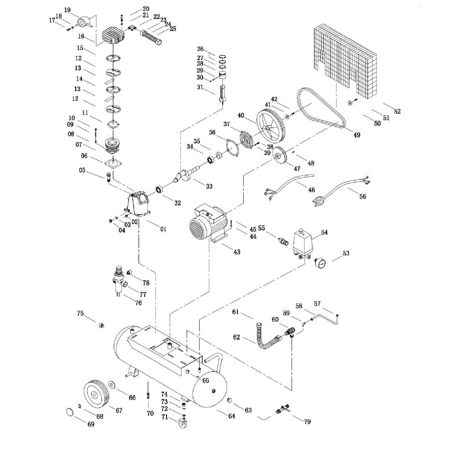 Запчасти, схема и деталировка Fubag Robust Air 440/100 CM3 (29838191)