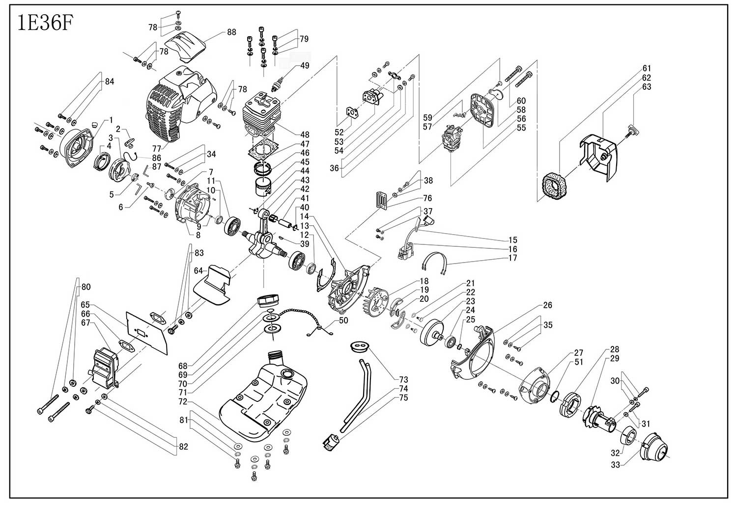 Запчасти, схема и деталировка SunGarden GB 34 (09AH0001) Двигатель