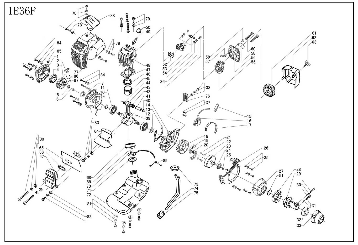 Запчасти, схема и деталировка SunGarden GB 34 AH (09AM0001) Двигатель