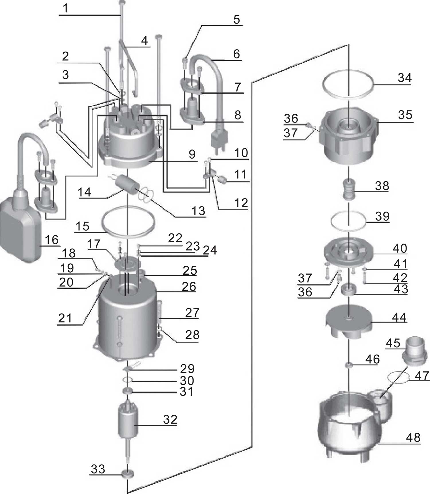 Запчасти, схема и деталировка Quattro Elementi Sewage-250F-Ci