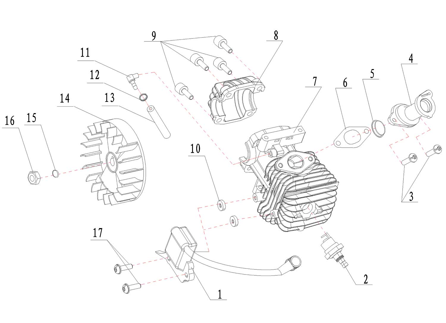 Запчасти, схема и деталировка Patriot   2512 (S) (2014) (220104500)  Цилиндр и ротор (маховик)