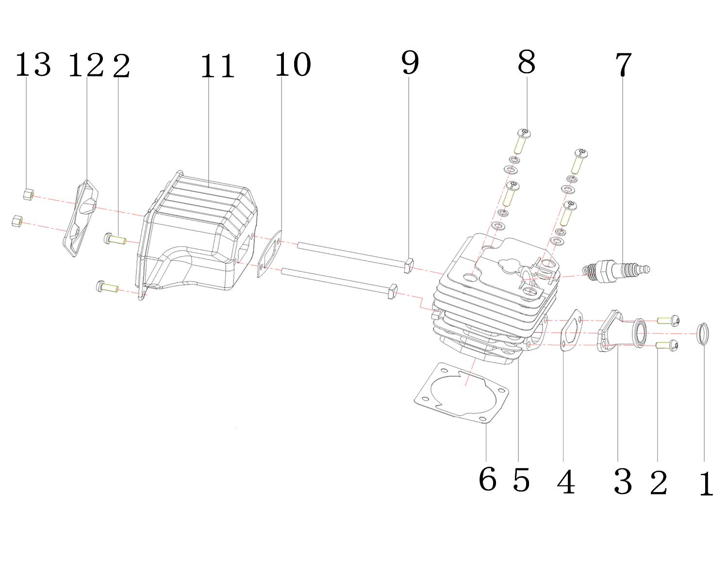 Запчасти, схема и деталировка Patriot   4518 EASY START (S) (2013) (220104550)  Цилиндр и глушитель