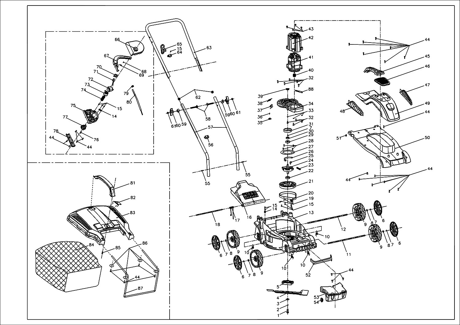 Запчасти, схема и деталировка Газонокосилка электрическая Sterwins 320-EP 1200 ВТ