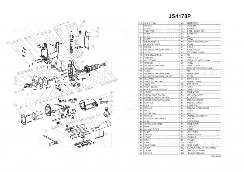 Запчасти, схема и деталировка Sturm JS4178P