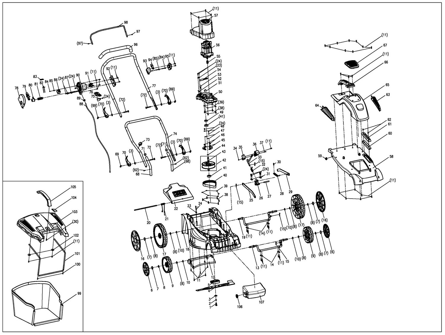 Запчасти, схема и деталировка Газонокосилка электрическая Sterwins 400-EP 1700 ВТ