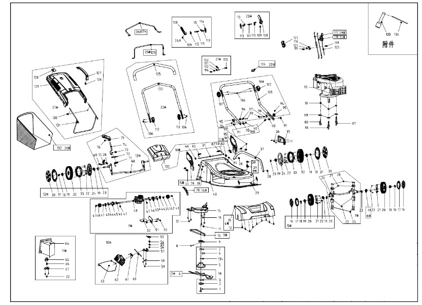 Запчасти, схема и деталировка Газонокосилка бензиновая Sterwins PLM3-56B190.5