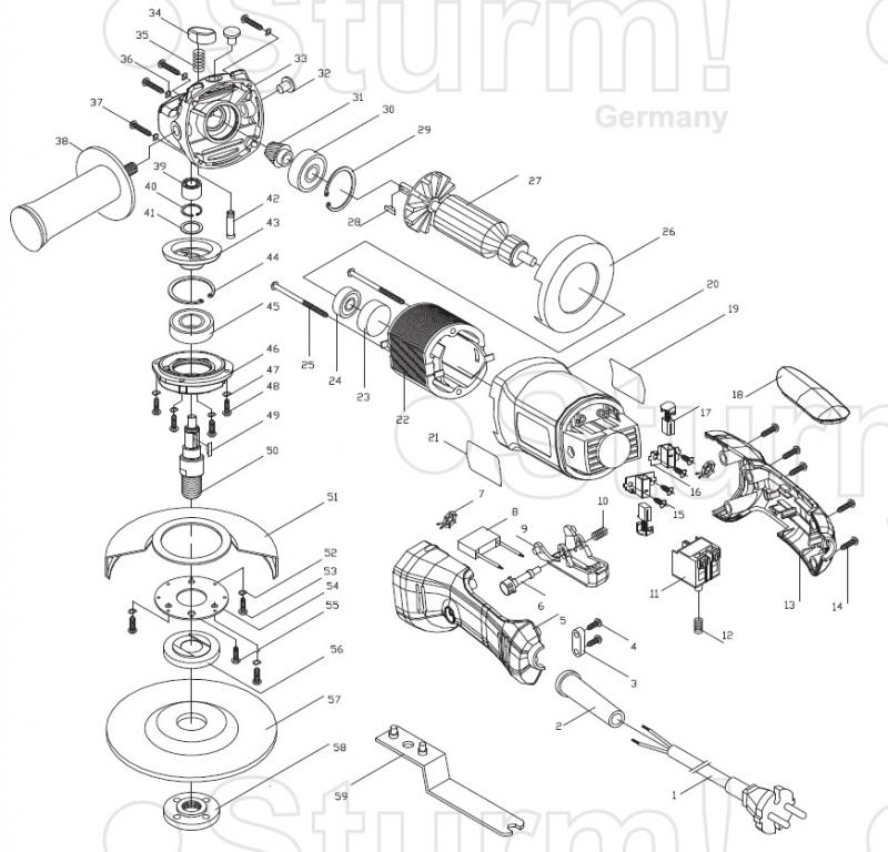 Запчасти, схема и деталировка Sturm AG9515
