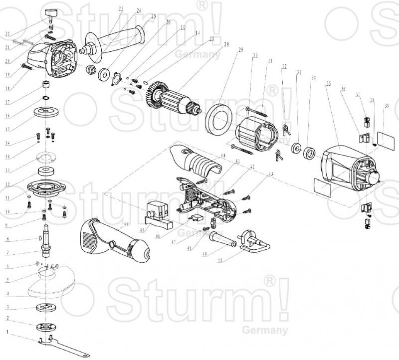 Запчасти, схема и деталировка Sturm AG9515D