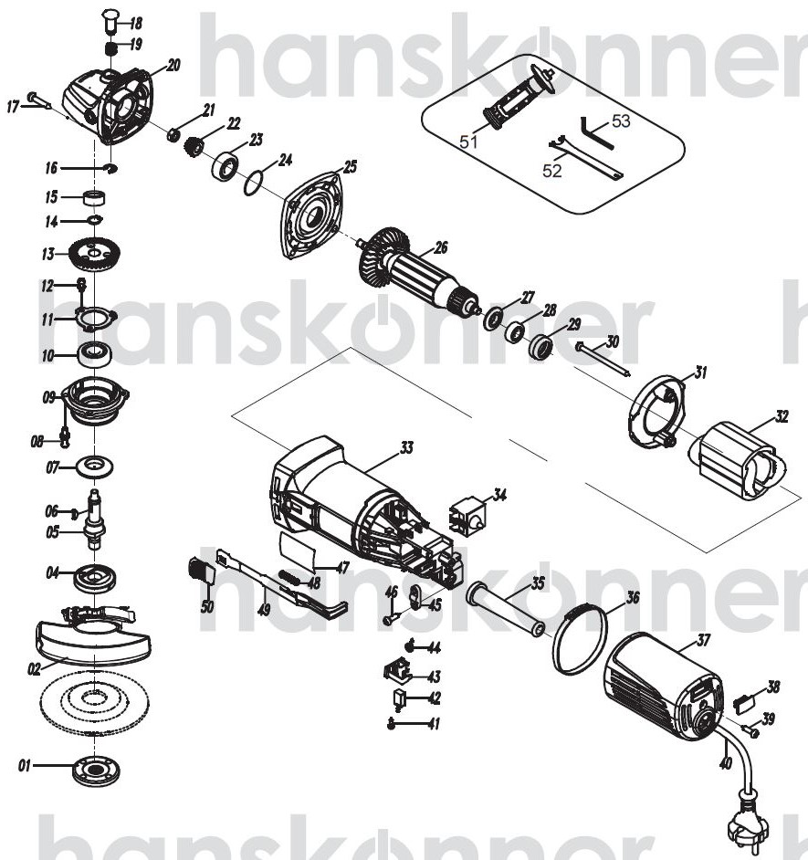 Запчасти, схема и деталировка Hanskonner HAG10125