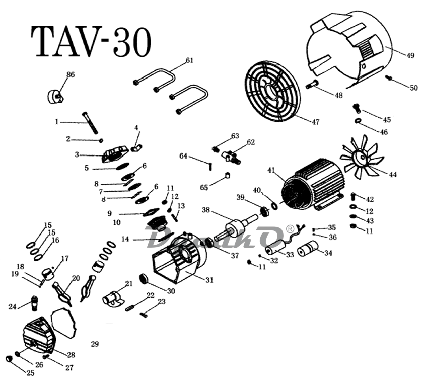 Запчасти, схема и деталировка Компрессорный блок ТС 2047  (ТАV-30)