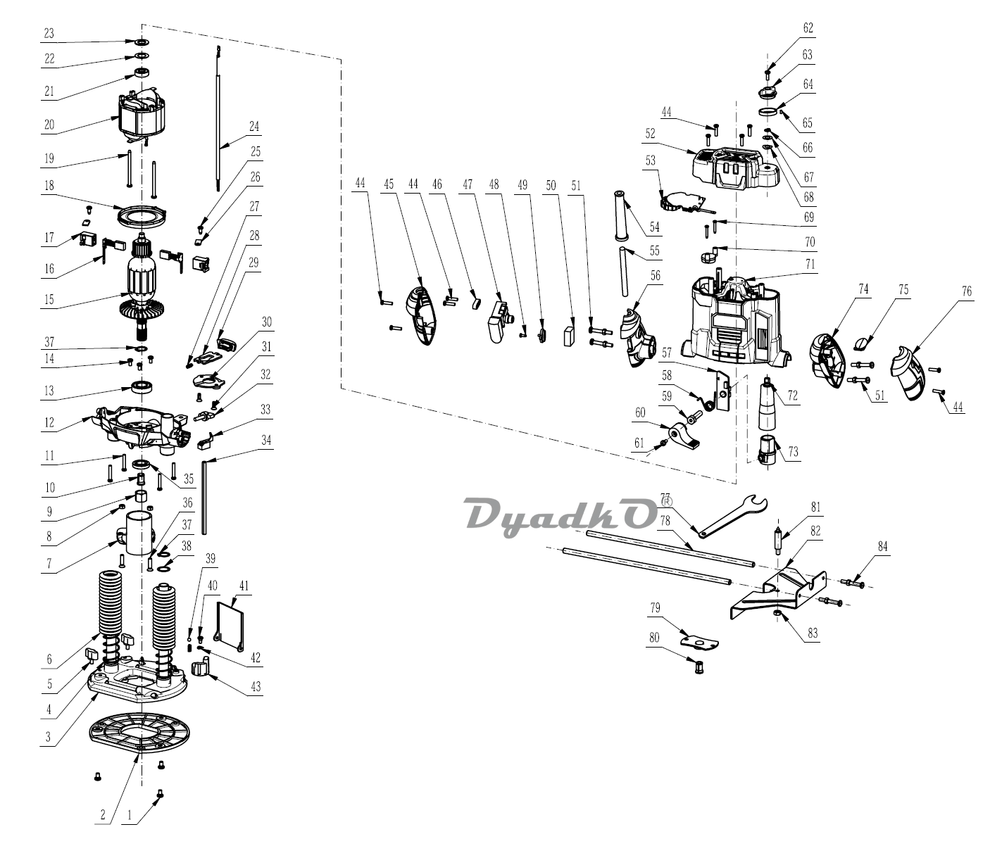 Запчасти, схема и деталировка Dexter PC1300RT (18056951)
