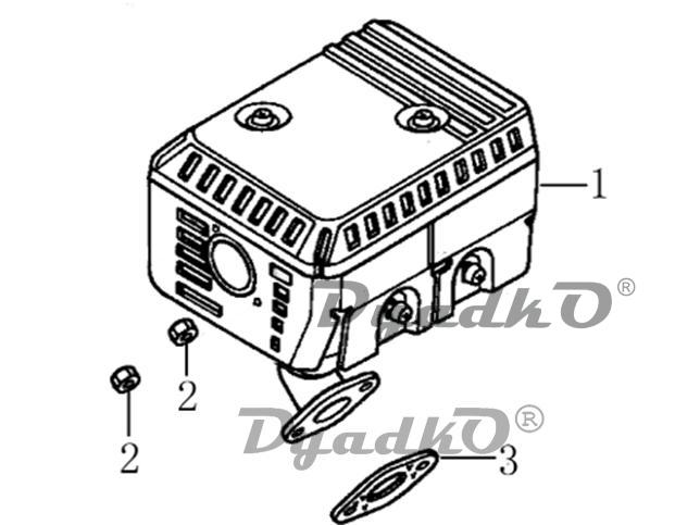Запчасти, схема и деталировка Двигатель Loncin G168FB - Глушитель