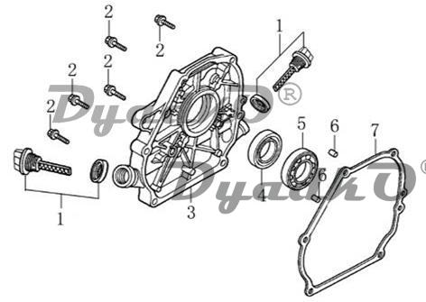 Запчасти, схема и деталировка Двигатель Loncin G168FB - Крышка картера