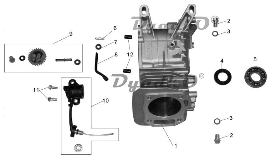 Запчасти, схема и деталировка Картер двигателя (168F)